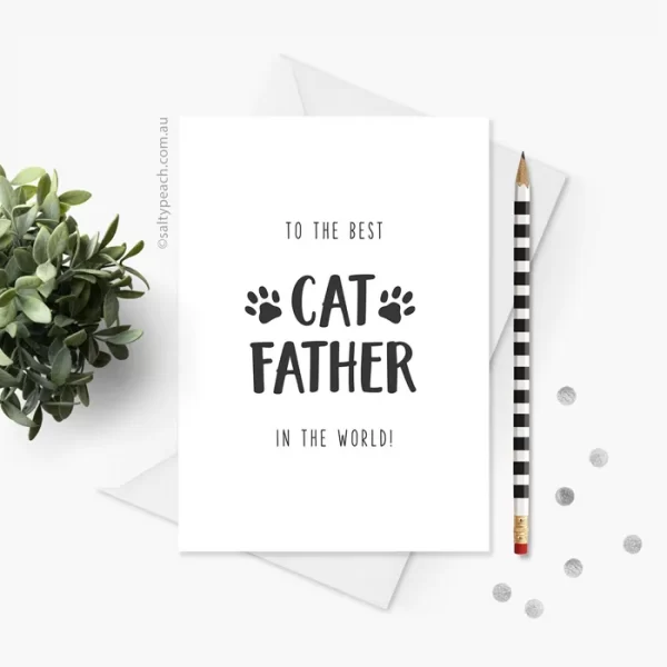 Best Cat Father Card