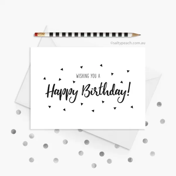 Black and White Happy Birthday Card