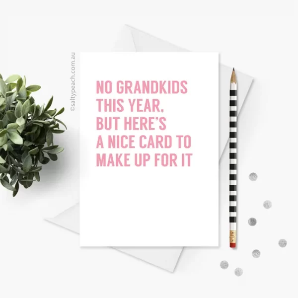 Grandkids Card for Mother's Day / Father's Day Pink