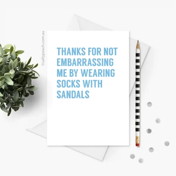 Socks and Sandals Father's Day Card