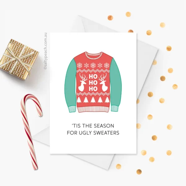 Ugly Christmas Reindeer Sweater Card