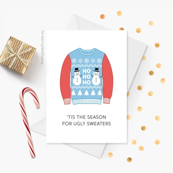 Ugly Christmas Snowman Sweater Card