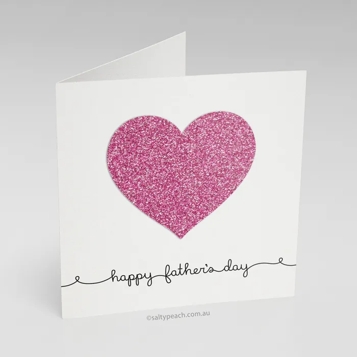 Handmade Father's Day Card Pink Heart
