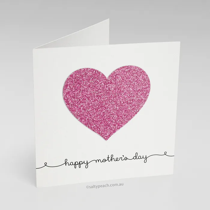 Handmade Mother's Day Card Pink Heart