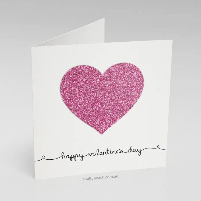 Handmade Valentine's Day Card Pink Heart