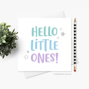 Hello Little Ones Twin Baby card
