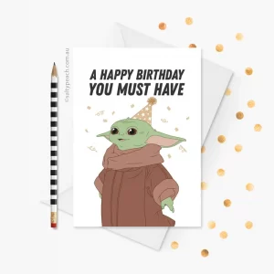 Baby Yoda Birthday Card