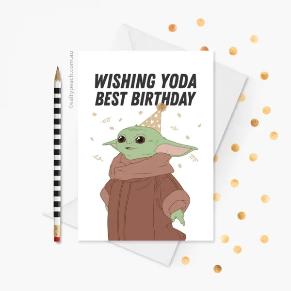 Wishing Yoda Best Birthday Card