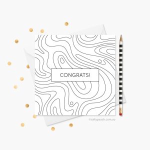 Congrats Marble Colouring Greeting Card