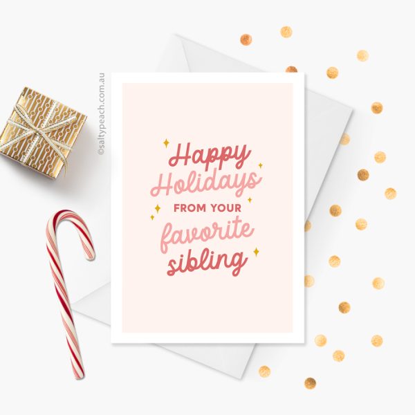 Favorite Sibling Happy Holidays Card