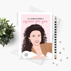 Elaine Benes Spare a Square Card - Pink