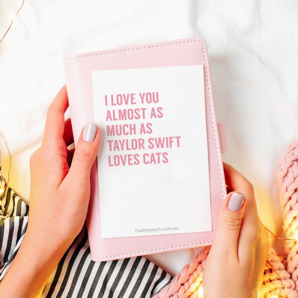 Taylor Swift Loves Cats Pink