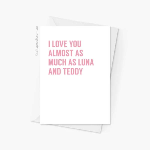 Custom Pet Card Luna and Teddy Pink