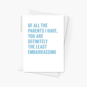 Least Embarrassing Parent Card - Blue