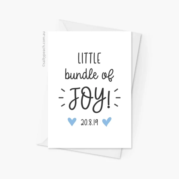 Little Bundle Of Joy Baby Card Blue