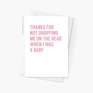 Funny Baby Card for Mum / Dad Pink