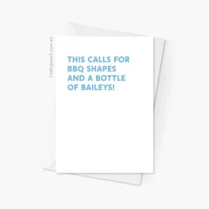 Kath and Kim BBQ Shapes Celebration Card Blue