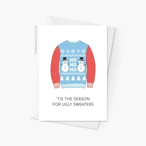 Ugly Christmas Snowman Sweater Card