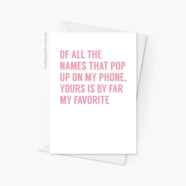 Favorite Name Love Card