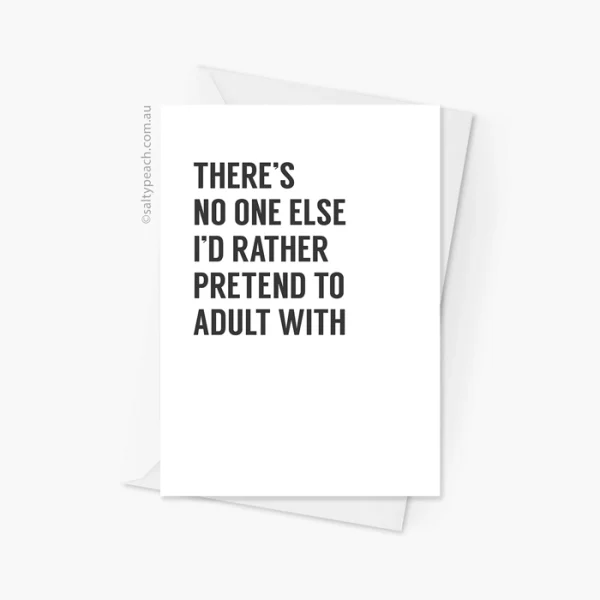 Pretend Adult Greeting Card Black