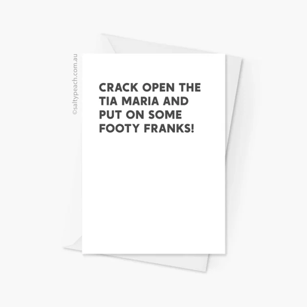 Kath and Kim Footy Franks Congratulations Card Black