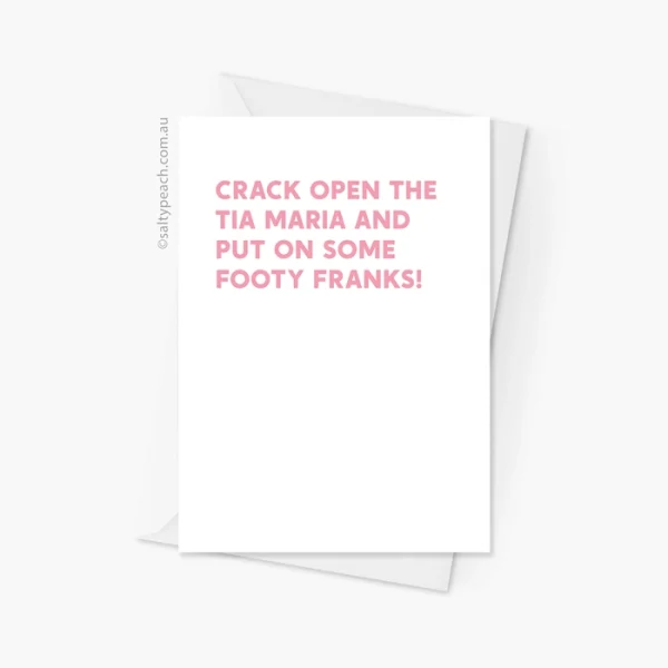 Kath and Kim Footy Franks Congratulations Card Pink