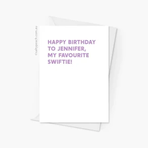 Favourite Swiftie Birthday Card Jennifer Purple