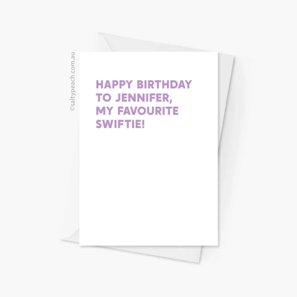 Favourite Swiftie Birthday Card Jennifer Purple