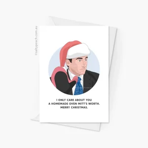 Michael Scott Christmas Oven Mitt Card