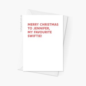 Favourite Swiftie Christmas Card Jennifer Red