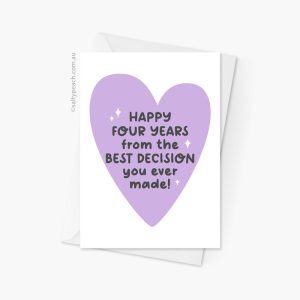 Funny Custom Anniversary Card - Purple Heart