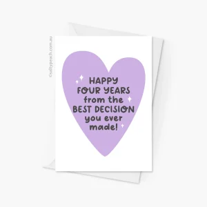 Funny Custom Anniversary Card - Purple Heart
