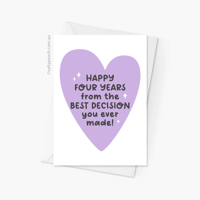 Funny Custom Anniversary Card - Purple Heart