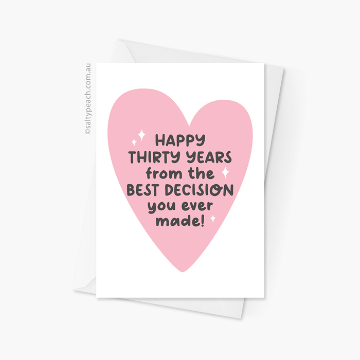 Funny Custom Anniversary Card - Pink Heart