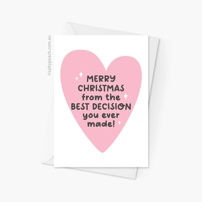Best Decision Christmas Card - Pink Heart