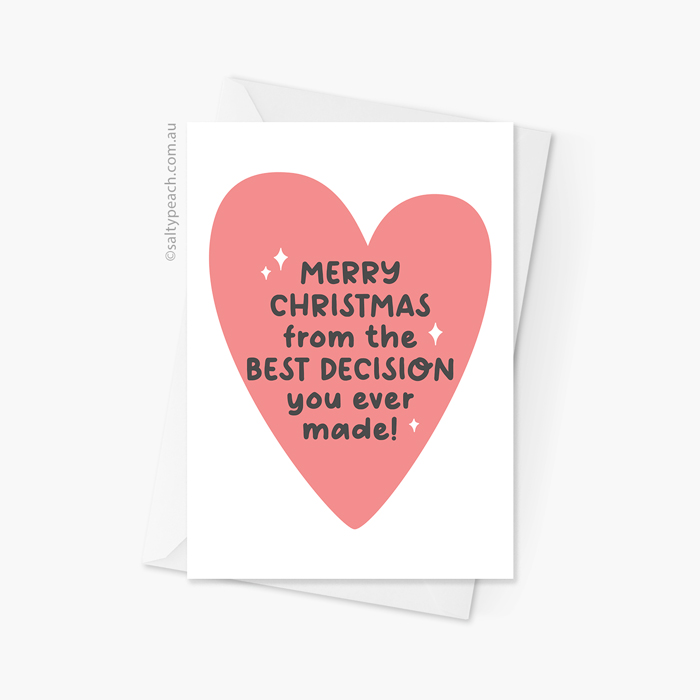 Best Decision Christmas Card - Red Heart