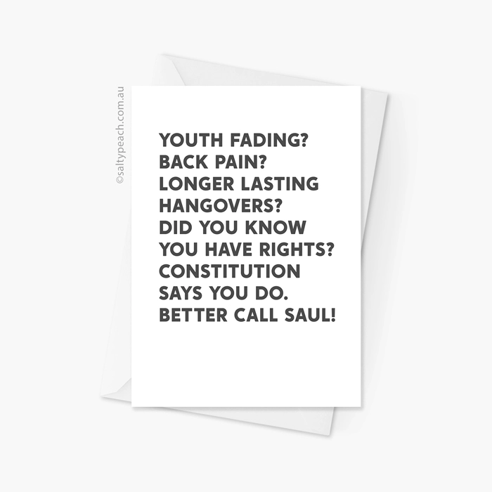 Funny Saul Goodman Birthday Card - Black