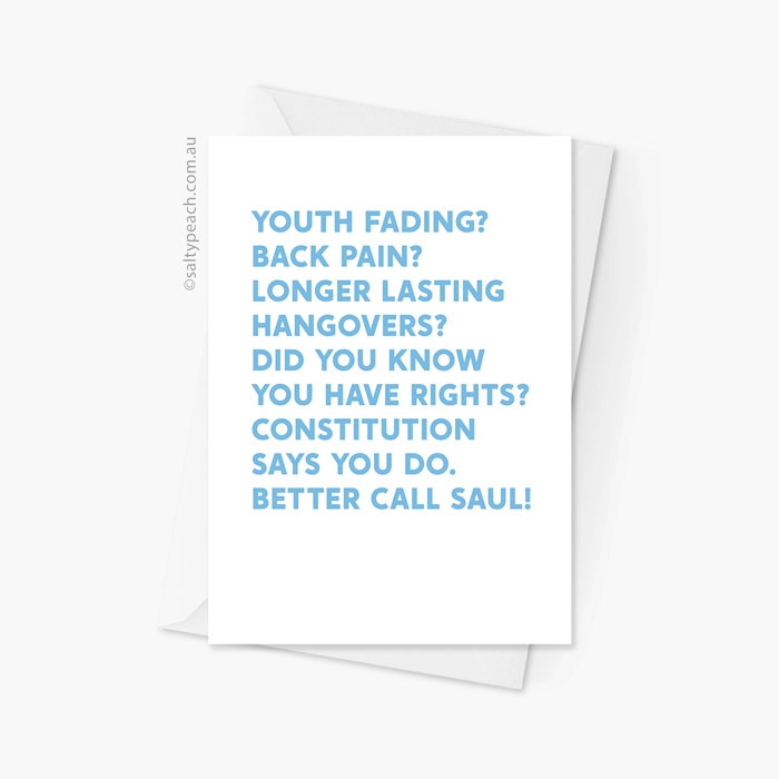 Funny Saul Goodman Birthday Card - Blue