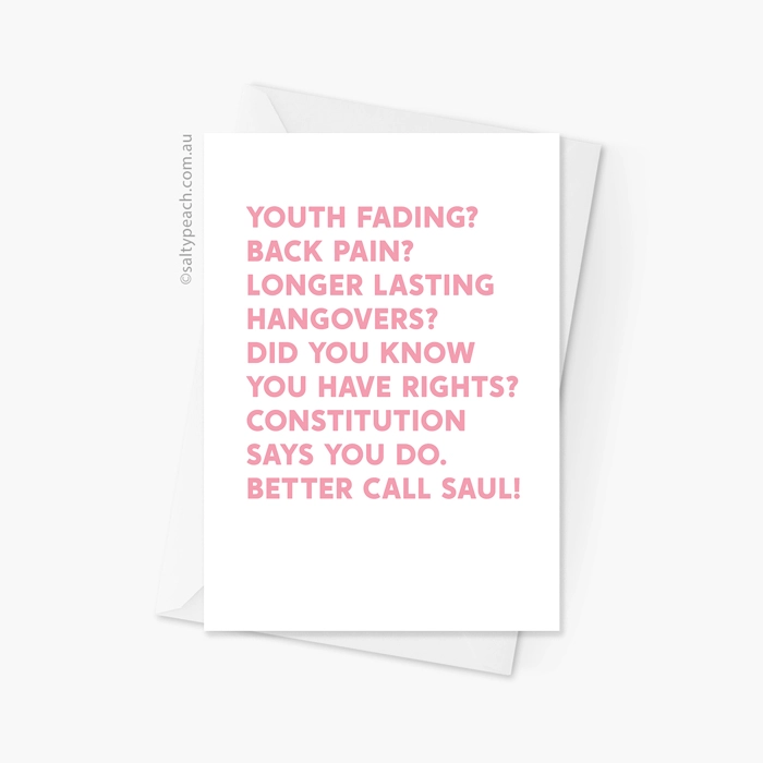 Funny Saul Goodman Birthday Card - Pink