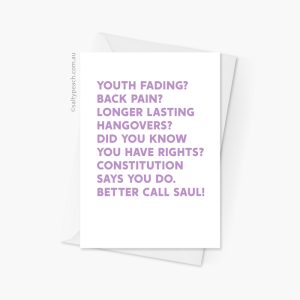 Funny Saul Goodman Birthday Card - Purple
