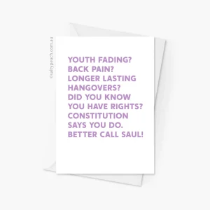 Funny Saul Goodman Birthday Card - Purple