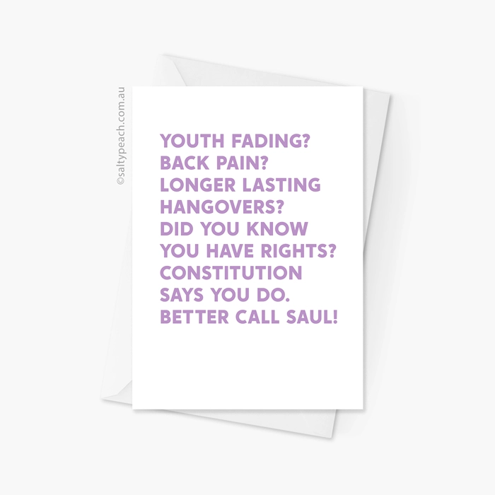 Funny Saul Goodman Birthday Card - Purple