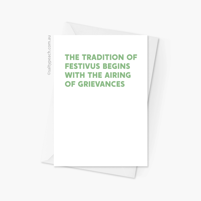 Seinfeld Festivus Christmas Card - Green
