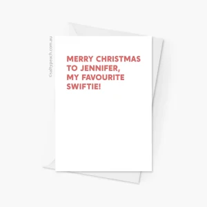 Favourite Swiftie Christmas Card Jennifer Red